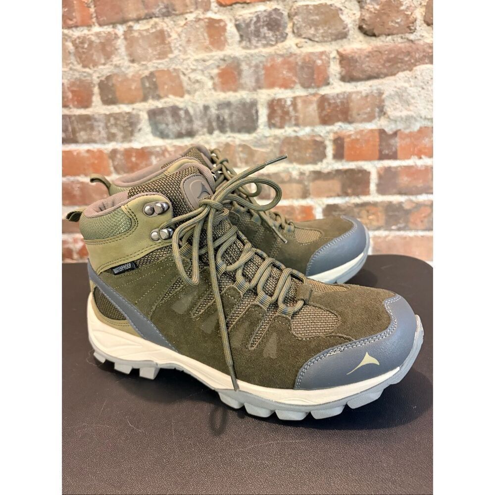PACIFIC MOUNTAIN • BOULDER Olive Green Waterproof Hiking Ankle Boot • Ladies 9